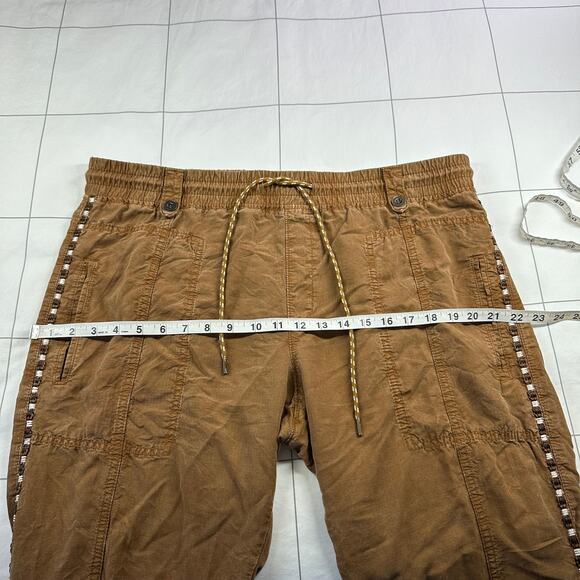 Anthropologie Pants Womens XL Brown Byron Embroidered Seamed Utility Jogger Boho - Picture 8 of 12